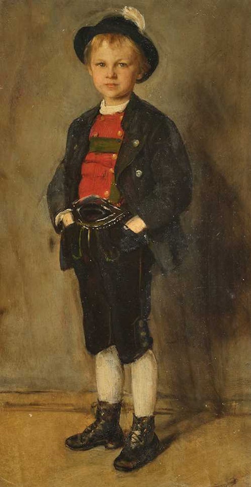 Portrait of Robert Defregger (1874-1932), son of the artist, in Tyrolean costume by Franz von Defregger