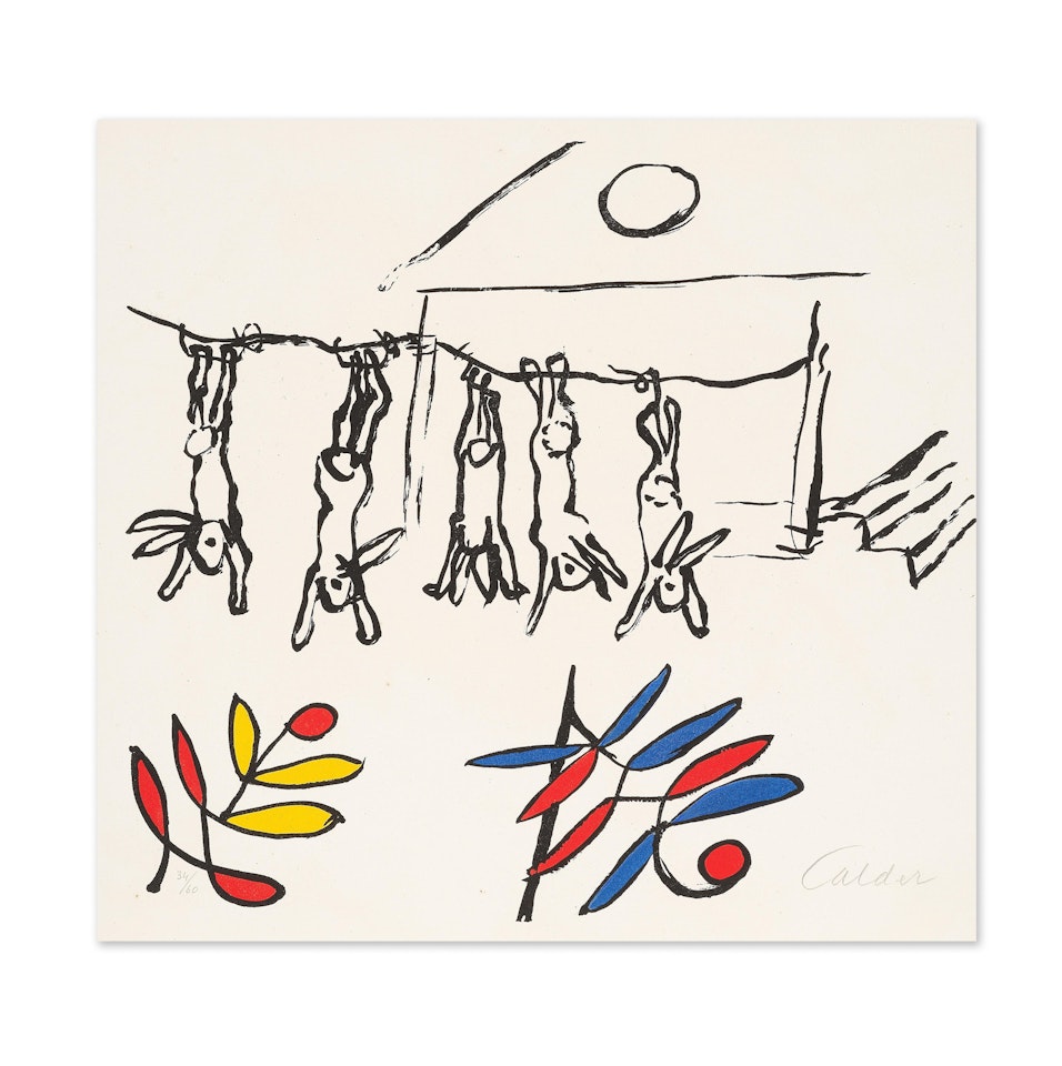 Les Lapins; Planche issue de « Le Sacrilège d"Alan Kent» by Alexander Calder