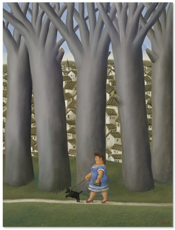 Woman with Dog by Fernando Botero