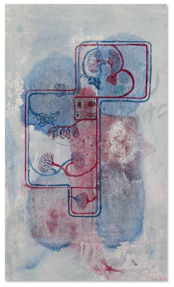 House Plan with Blood Flow by Guillermo Kuitca