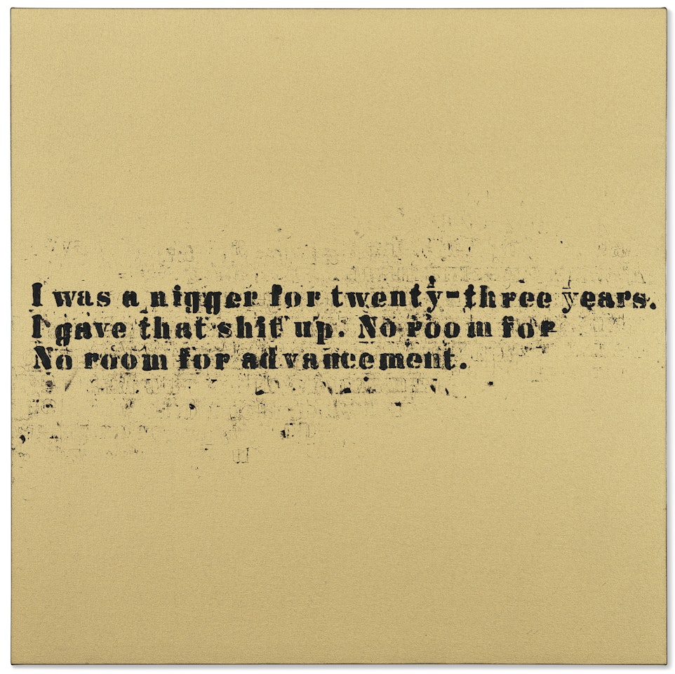 No Room (Gold) #19 by Glenn Ligon