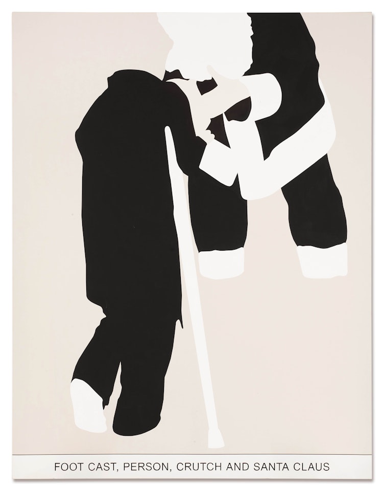 Sediment (Part Two): Foot Cast, Person, Crutch and Santa Claus by John Baldessari