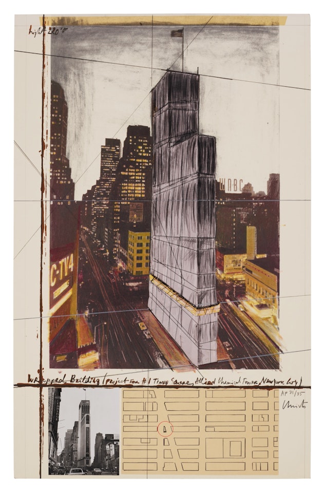 Wrapped Building, Project for 1 Times Square, Allied Chemical Tower, New York (Schellmann 154) by Christo