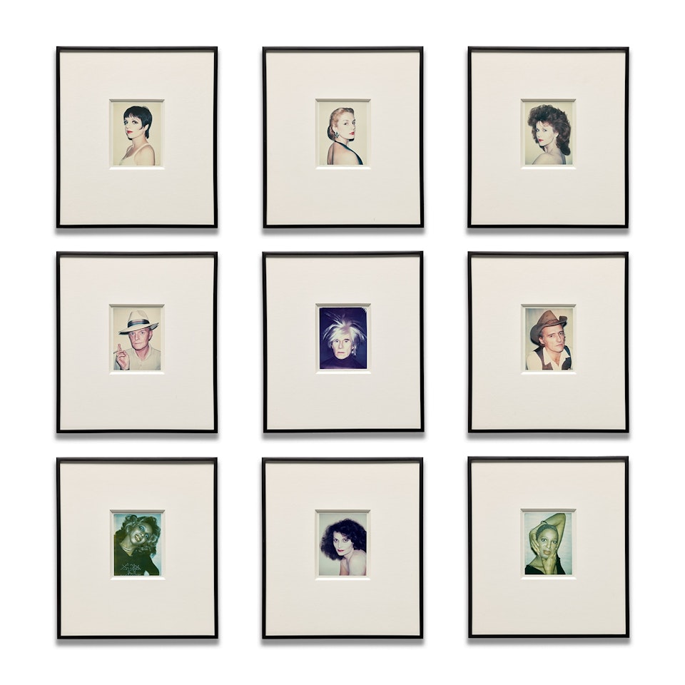 Nine works: (i) Liza Minnelli; (ii) Carolina Herrera; (iii) Jane Fonda; (iv) Truman Capote; (v) Self-Portrait in Fright Wig; (vi) Dennis Hopper; (vii) Ladies and Gentlemen (Easha McClery);; viii) Diane Von Furstenberg; (ix) Ladies and Gentlemen (Wilhelmina Ross) by Andy Warhol