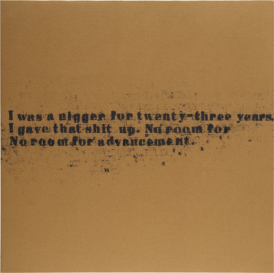 No Room (Gold) #9 by Glenn Ligon