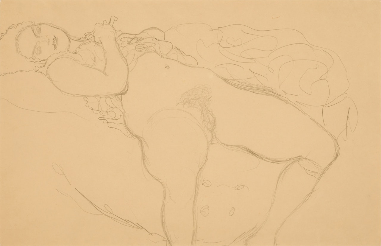 Liegender Halbakt (Reclining Semi-Nude) by Gustav Klimt