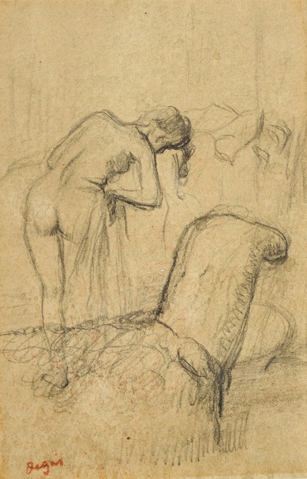 Après le bain, femme s"essuyant by Edgar Degas