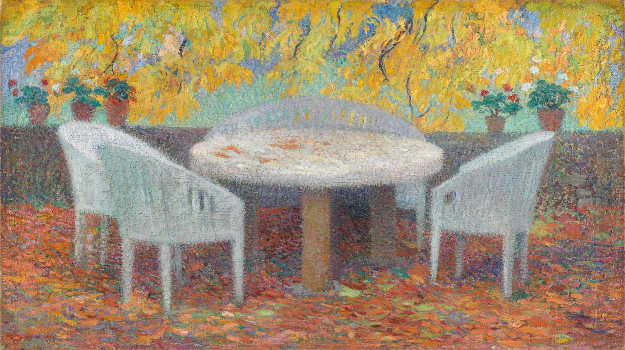 Sous le grand marronnier de Marquayrol à l"automne by Henri Martin