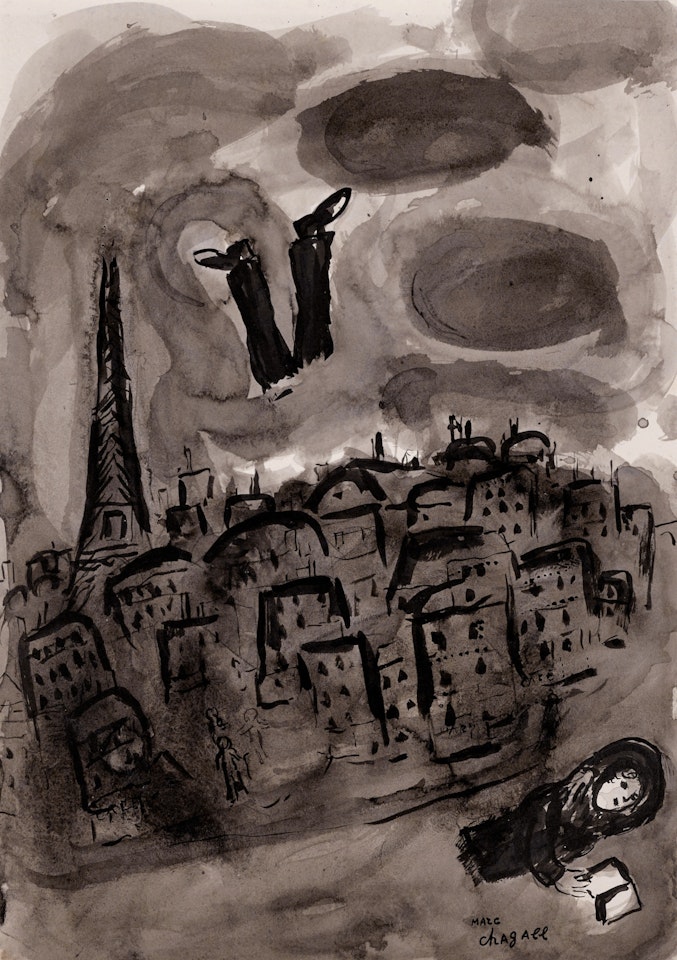 Dans les nuages by Marc Chagall