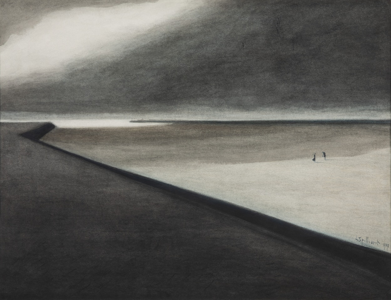 Digue et plage by Léon Spilliaert