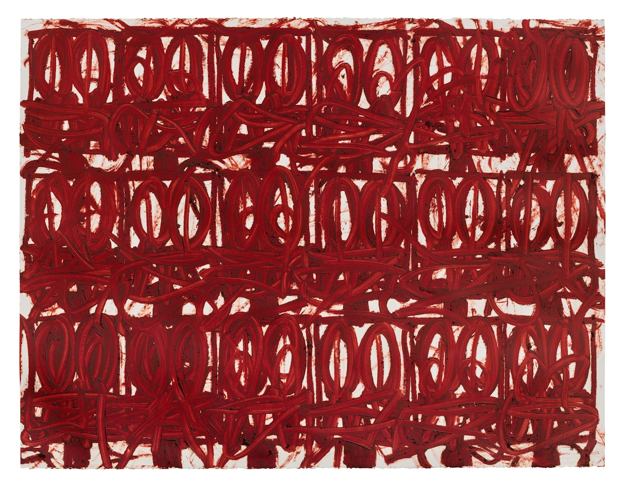 Untitled Anxious Red Drawing by Rashid Johnson