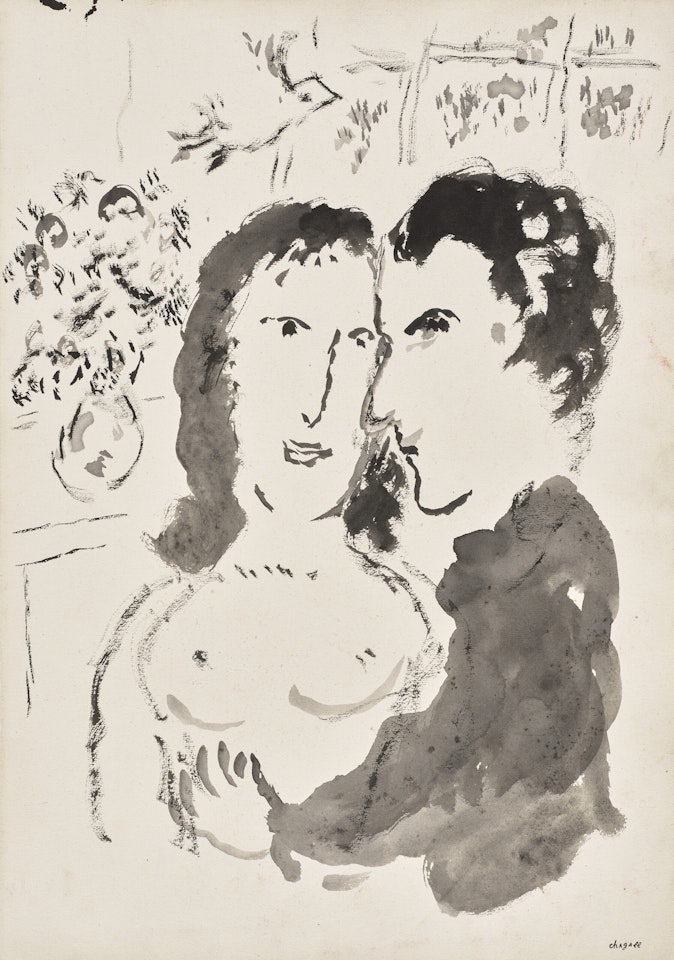 Couple devant la grande baie by Marc Chagall