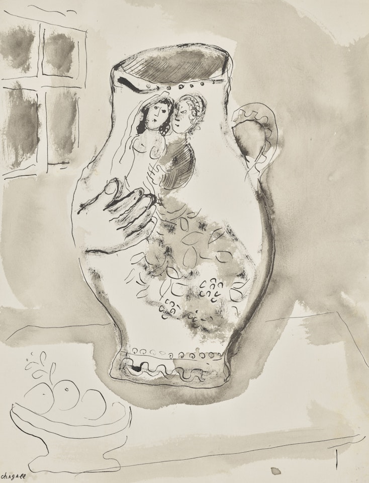 Intérieur avec un vase by Marc Chagall