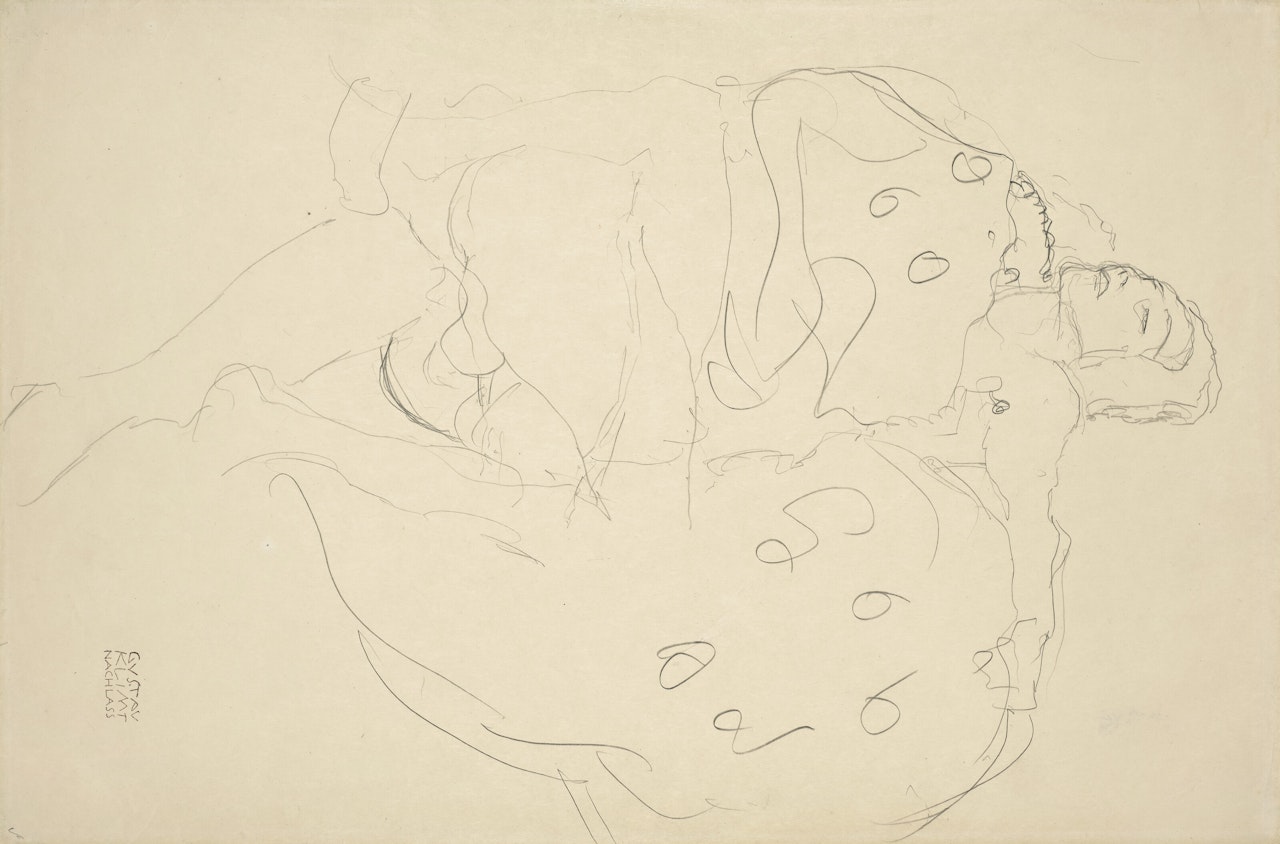 Liebespaar nach rechts by Gustav Klimt