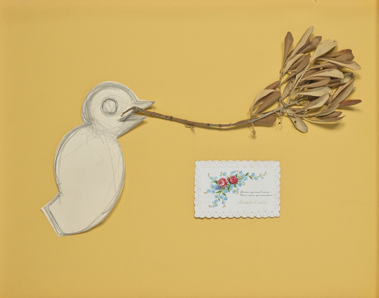 Oiseau tenant une branche dans son bec by Max Ernst