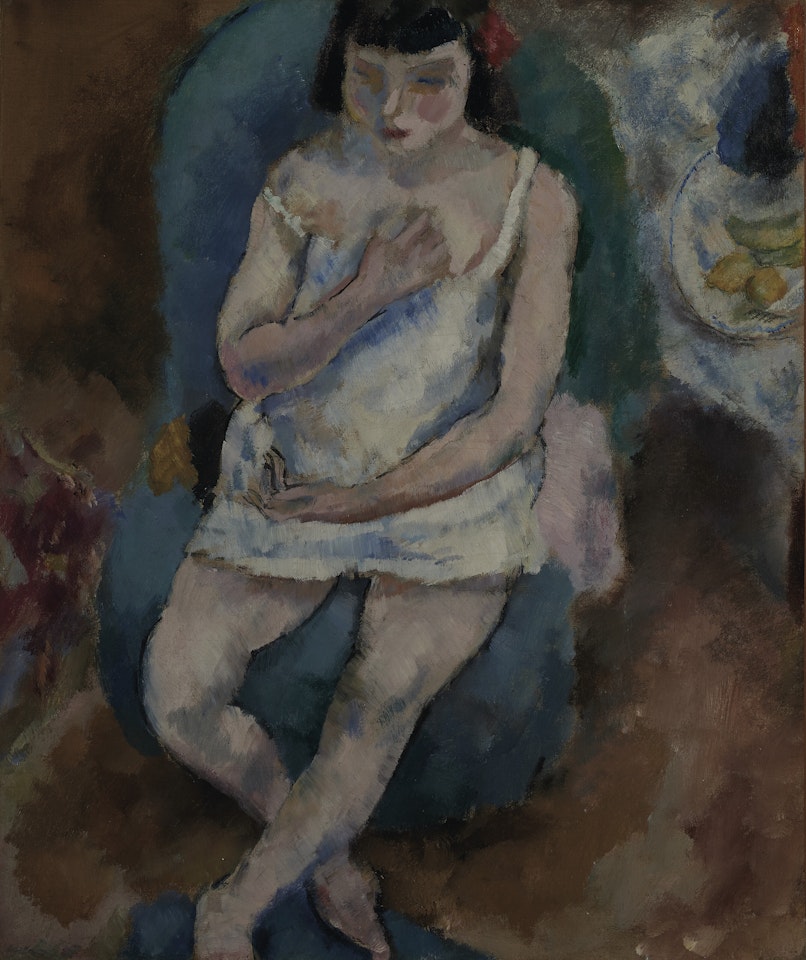 Jeune fille en chemise by Jules Pascin