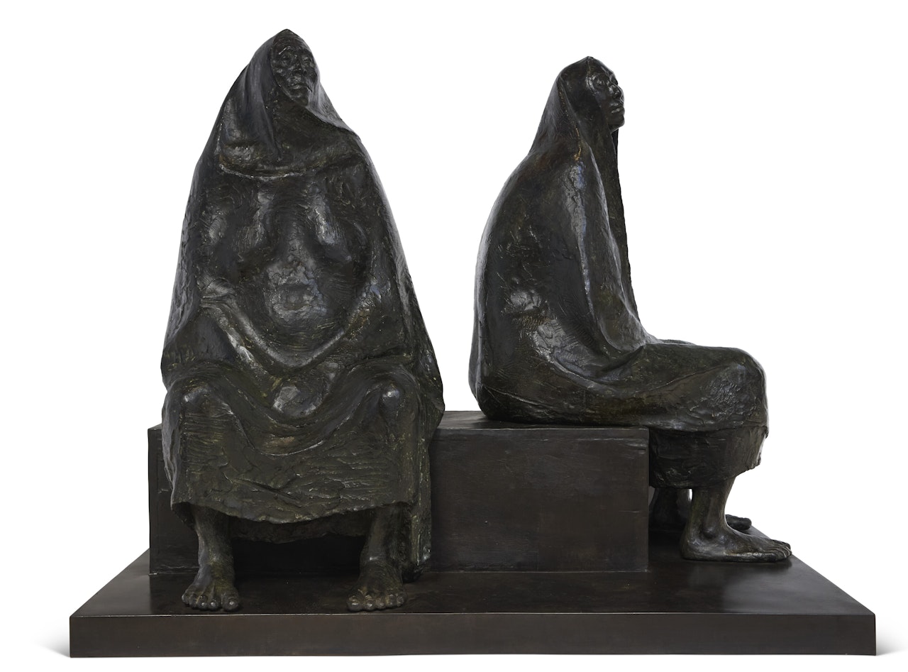 Madre e hija sentada, versión 2 by Francisco Zuñiga