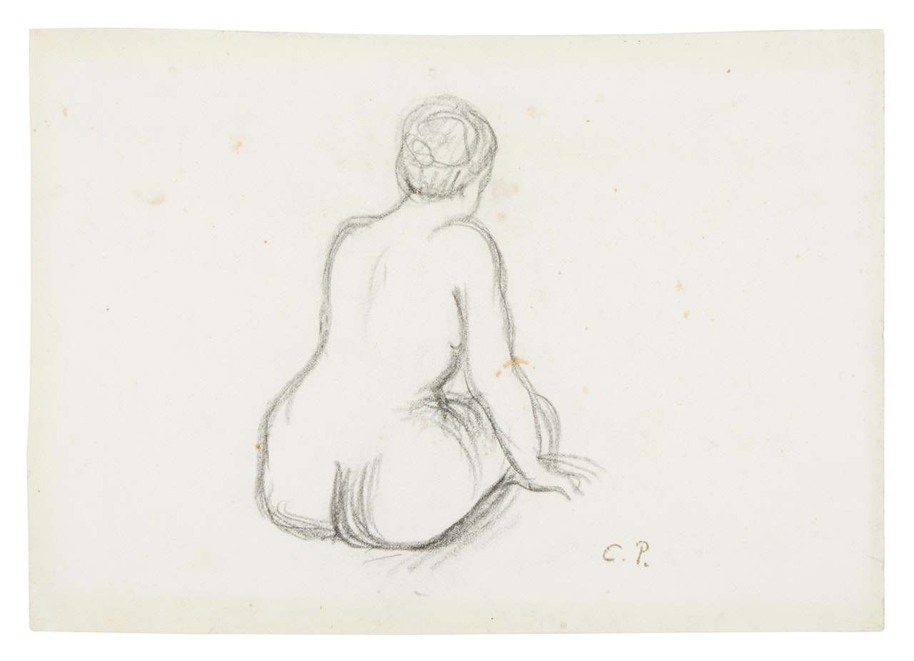 Étude de femme nue de dos by Camille Pissarro