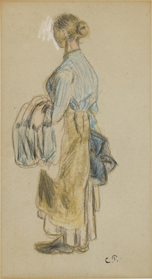 Laveuse, étude by Camille Pissarro