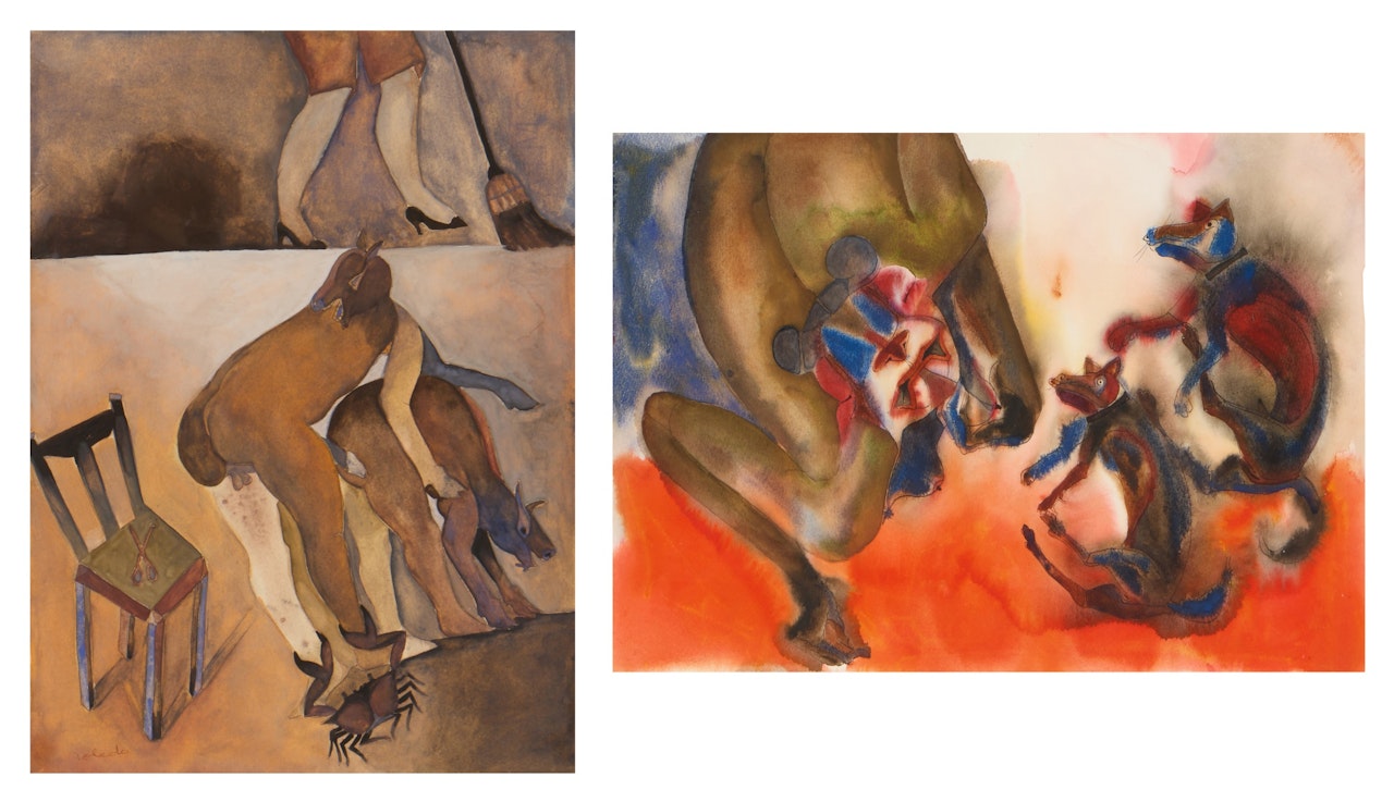 El que perdió las tijeras & Coyotes mirando a una mujer: Two Works i. El que perdió las tijeras; Coyotes mirando a una mujer by Francisco Toledo