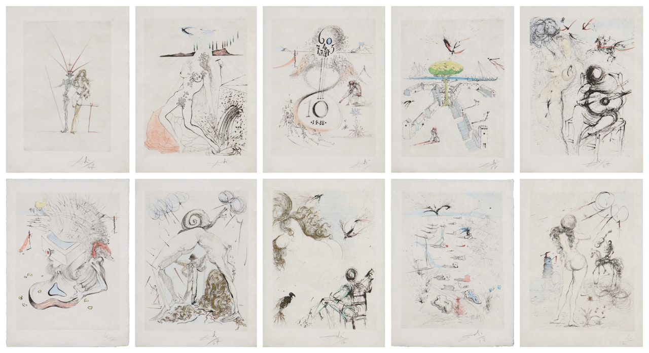 Poèmes Secrets: Ten Plates (Michler/Löpsinger 189-98; Field 67-10) by Salvador Dali