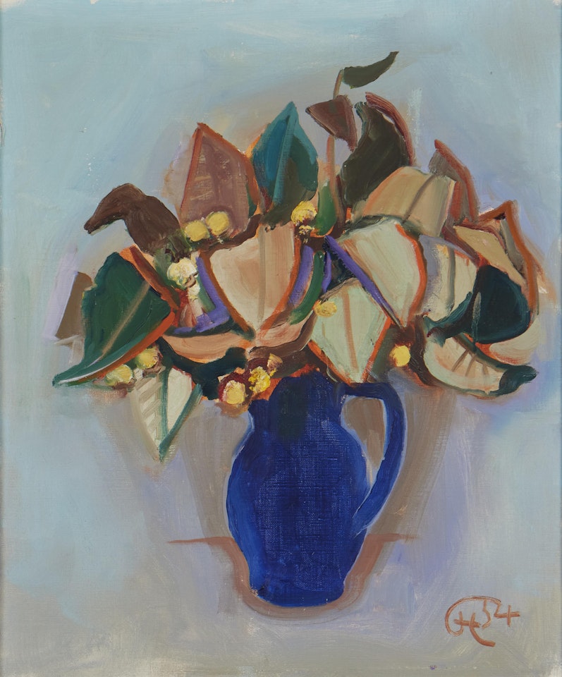 Blauer Krug mit Lindenblüten (Blue Jug with Linden Blossoms) by Karl Hofer