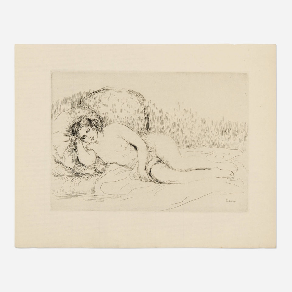 Femme nue couchée, tournée à gauche (from Théodore Duret"s Histoire des peintres impressionnistes) by Pierre-Auguste Renoir