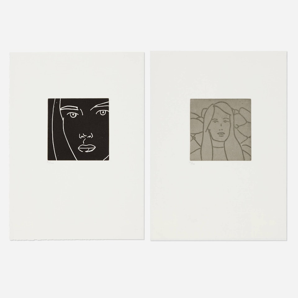 Untitled #20; Untitled #22 (two works from the Gloria portfolio) by Alex Katz