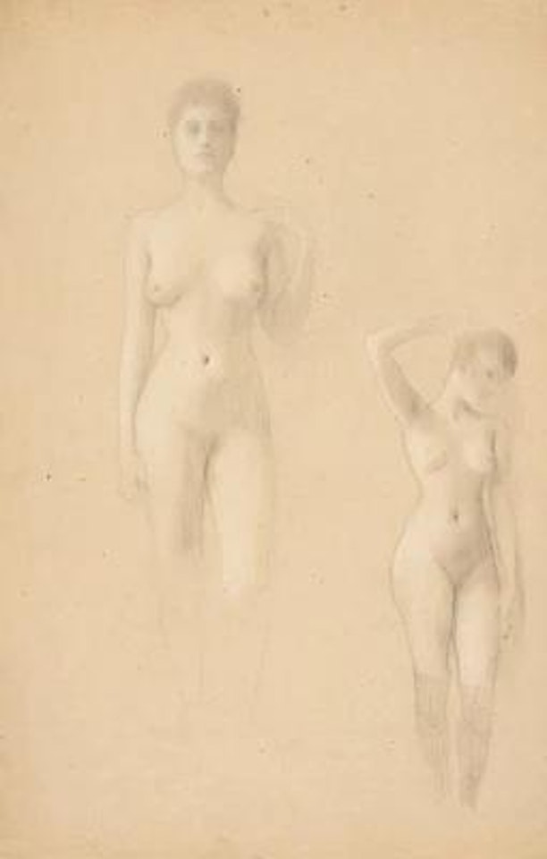 Study of a nude girl with stockings by Gustav Klimt
