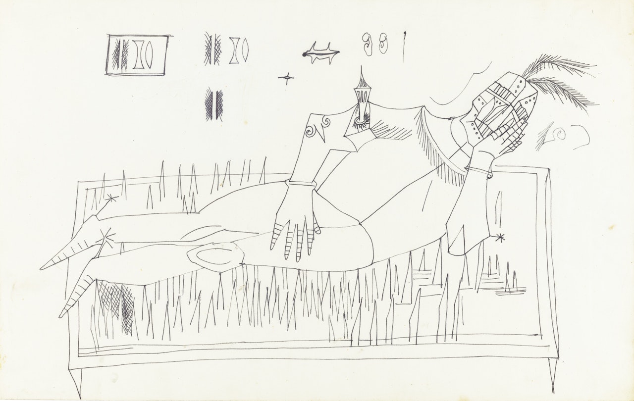 Untitled (Knight on a Bed of Nails) by Francis Newton Souza