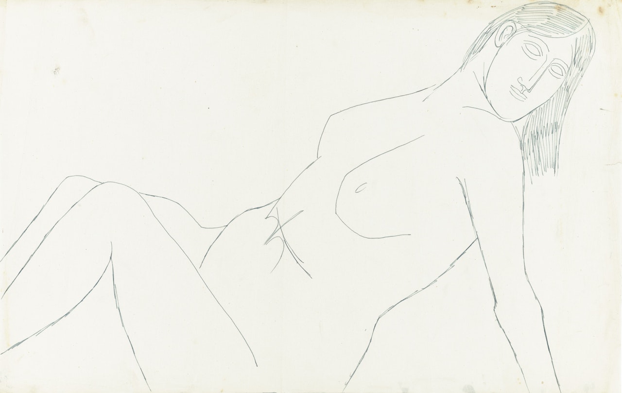 Untitled (Reclining Nude) by Francis Newton Souza