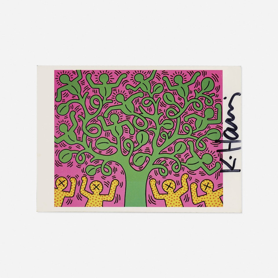 Signed postcard by Keith Haring