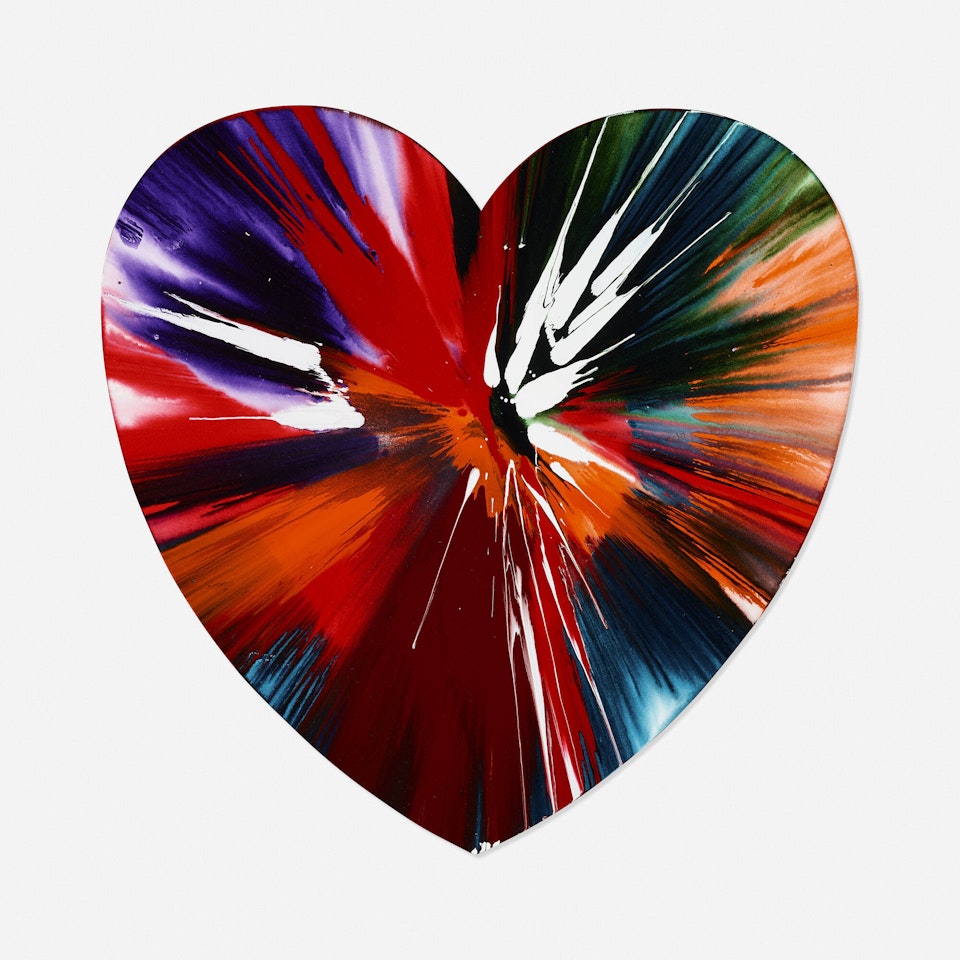 Heart Spin Painting by Damien Hirst