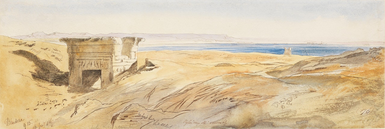 Dendera, with a view of the Nile by Edward Lear