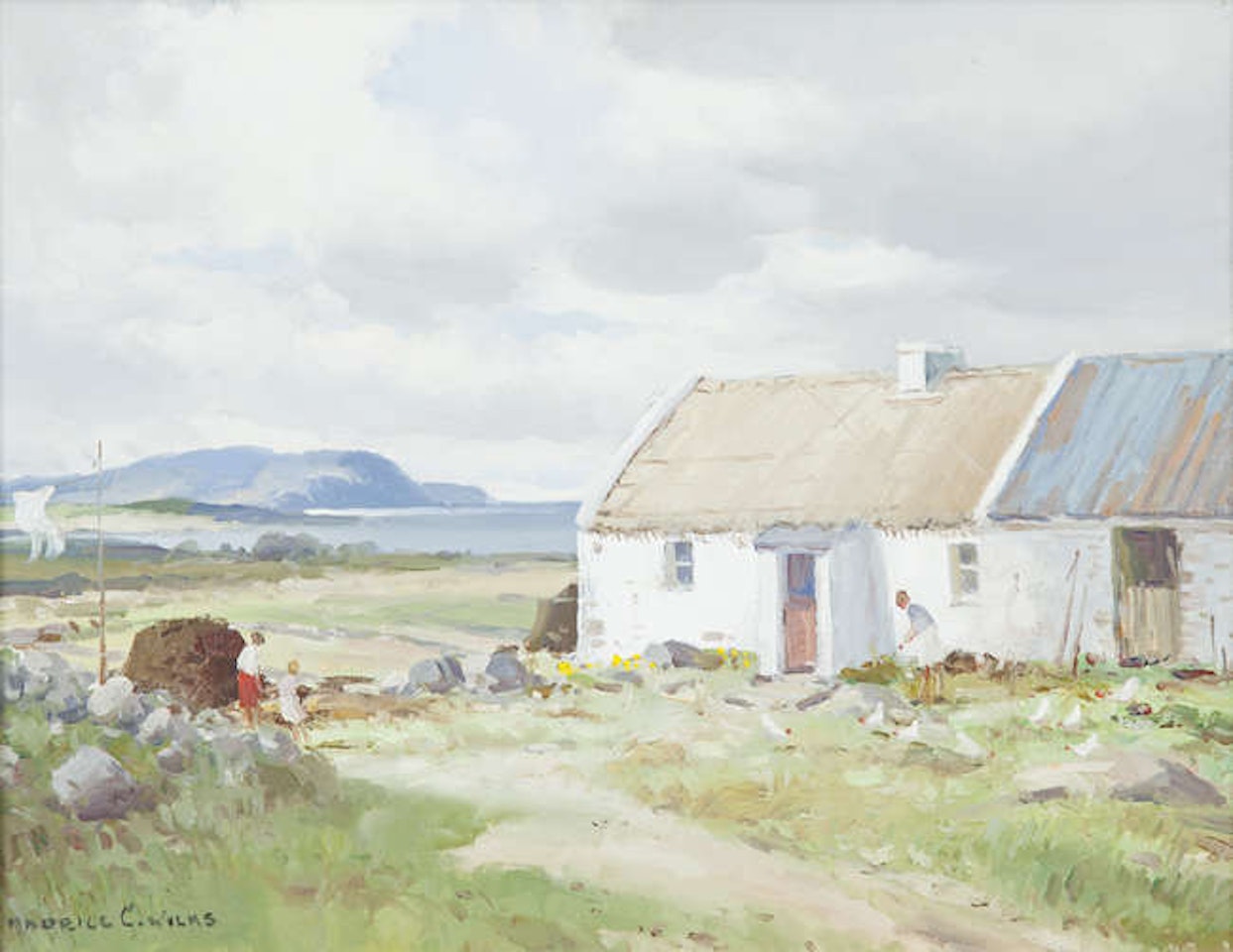 Cottages at Glenn District, Co. Donegal by Maurice Canning Wilks