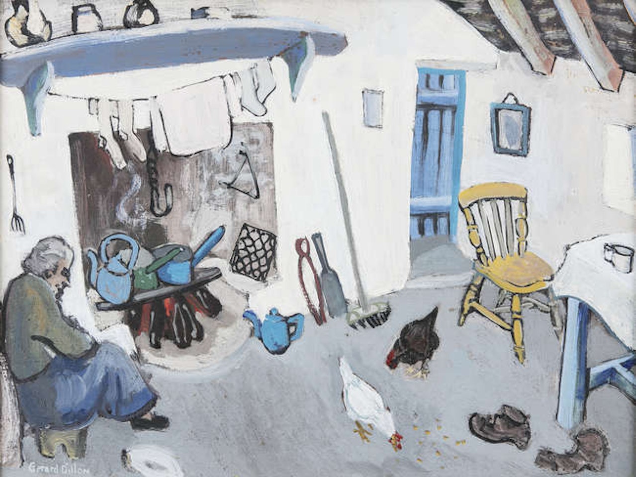 Cottage Interior by Gerard Dillon
