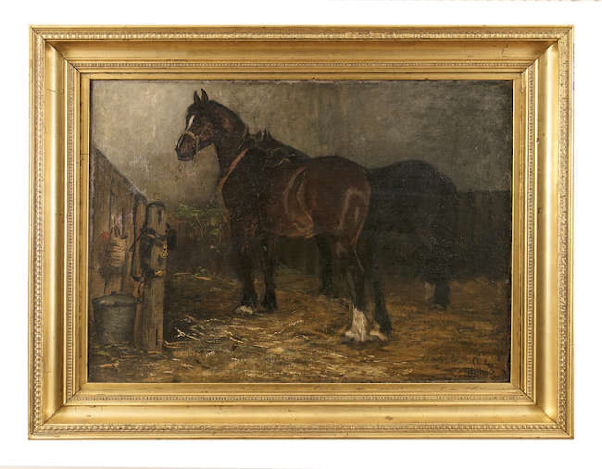 Farm Horse in a Stable by Continental School