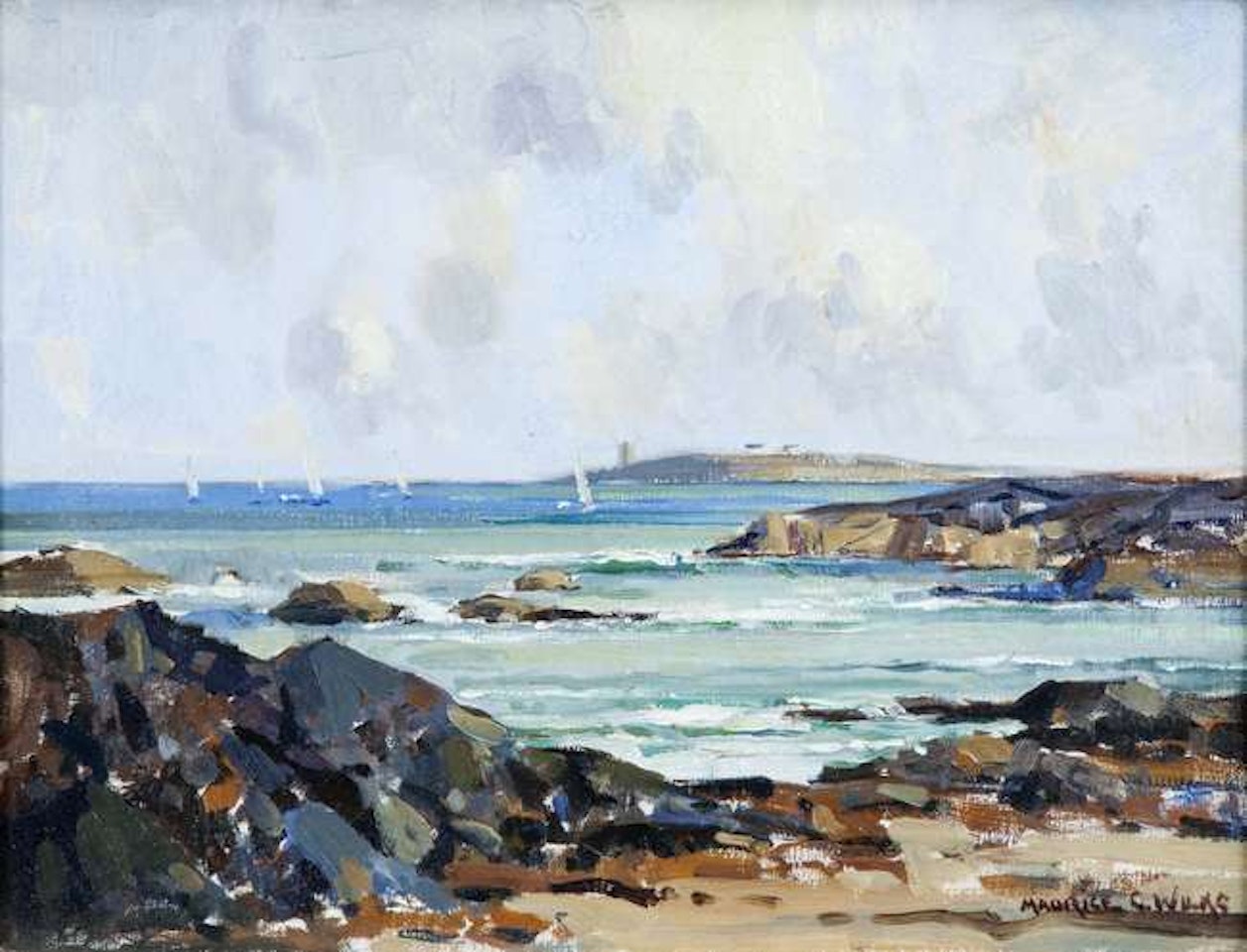 A Breezy Day Off The Co. Down Coast by Maurice Canning Wilks