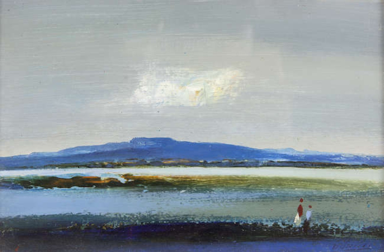 Two Figures in a Western Landscape by Daniel O'Neill