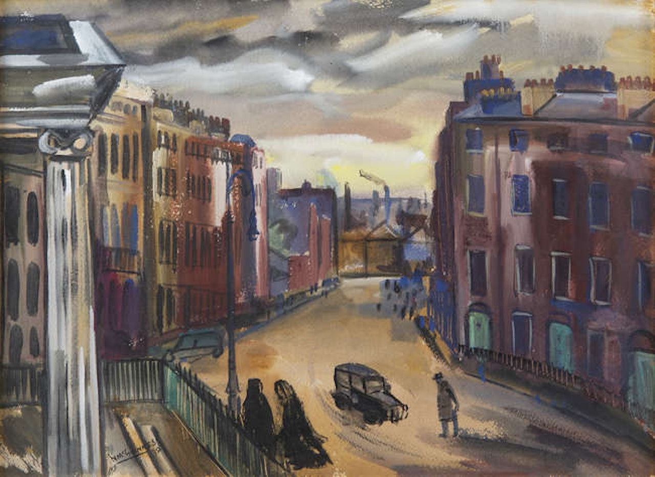Temple Street, Dublin - A View from St. George"s Church by Norah McGuinness