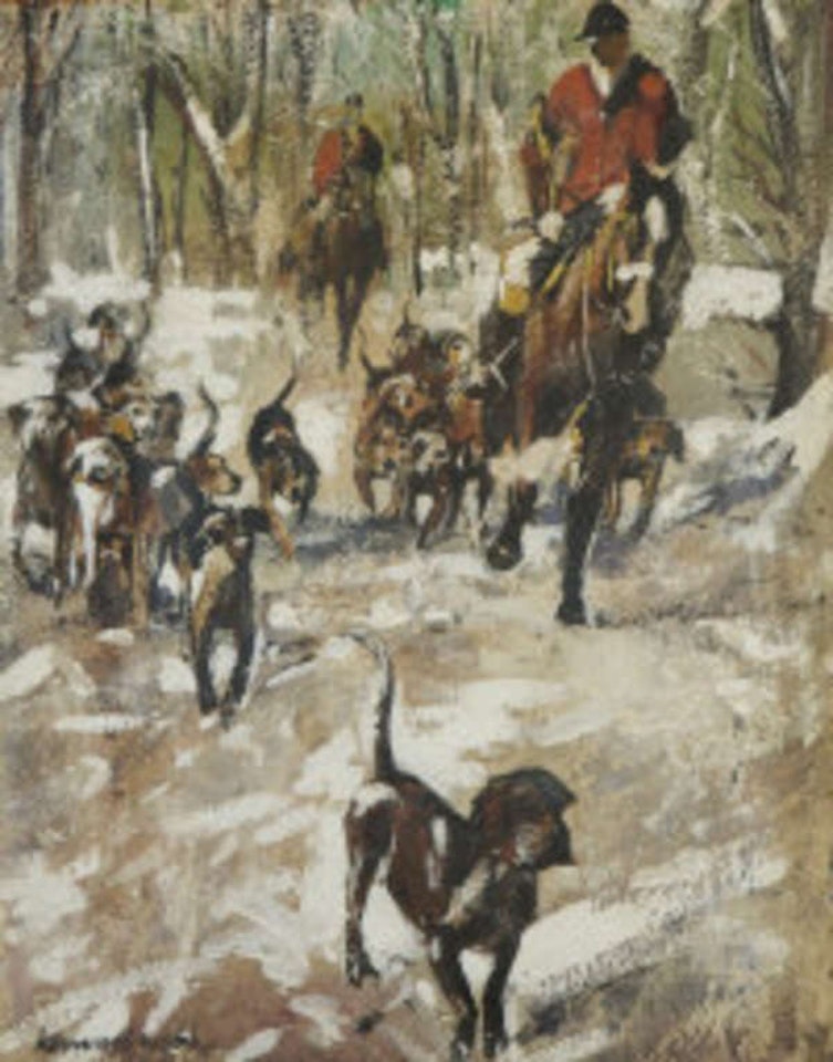 The Hunt (Possibly St. Stephen"s Day Hunt) by Kenneth Webb