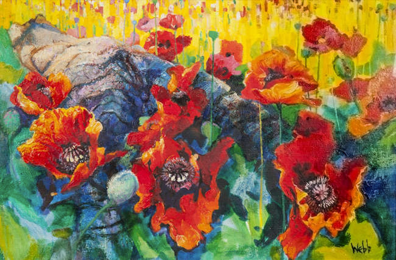 Poppies and Sighle-na-gig by Kenneth Webb