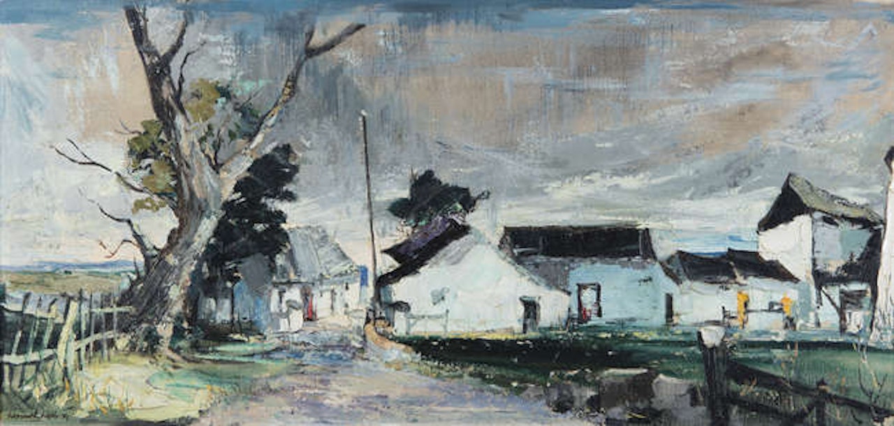 Landscape with Cottages by Kenneth Webb