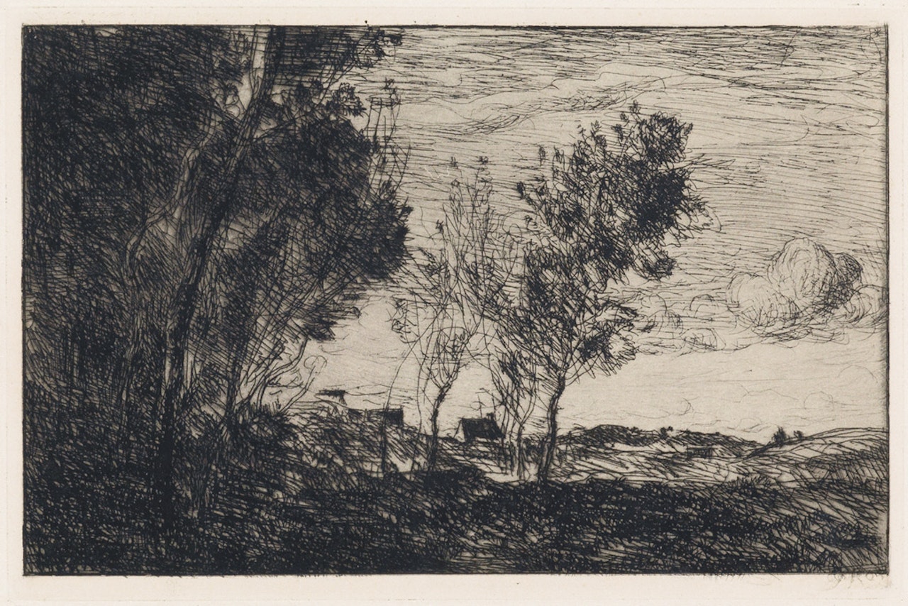 Dans les Dunes, Souvenir du Bois de la Haye by Jean Baptiste Camille Corot
