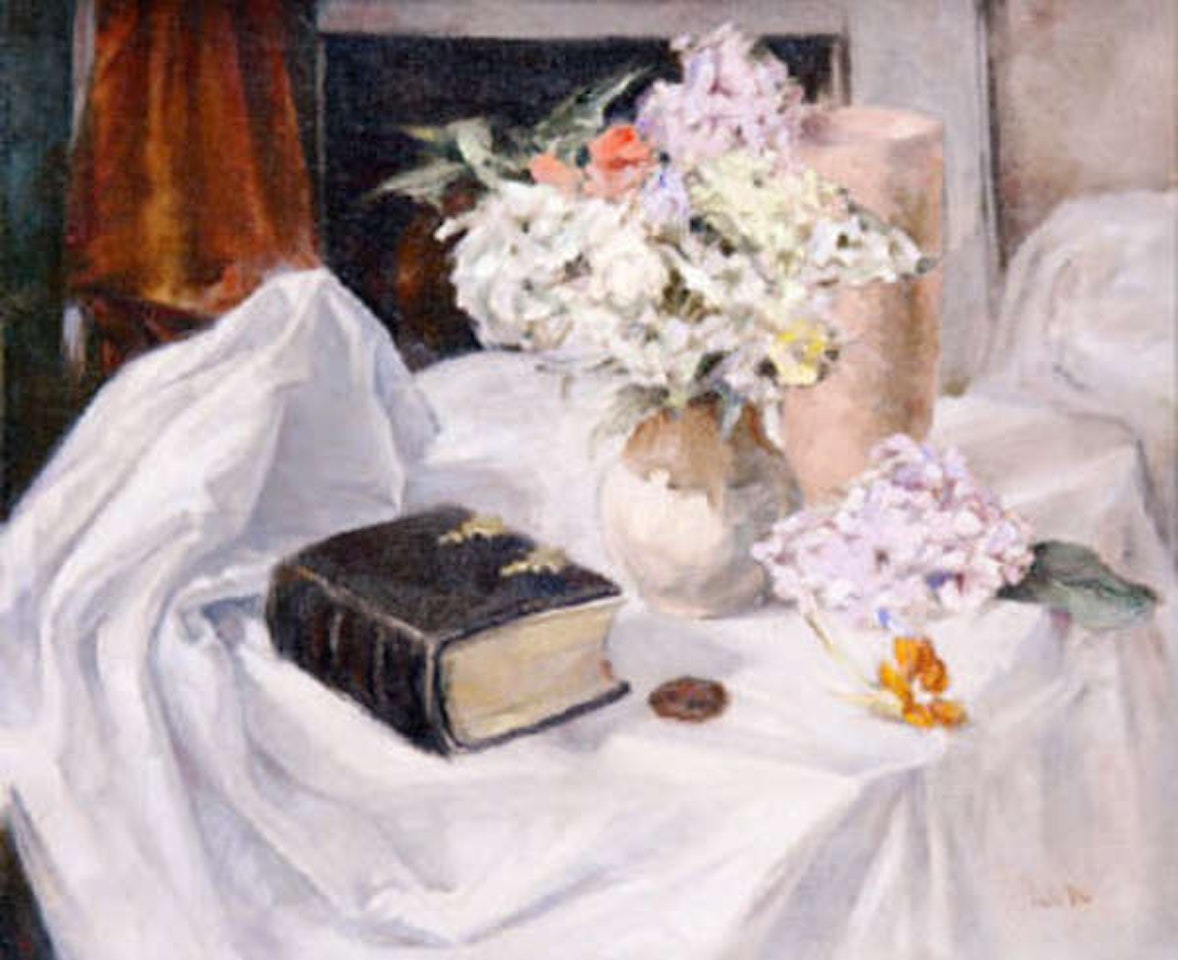 Still Life with Book and Penny by Louis Le Brocquy