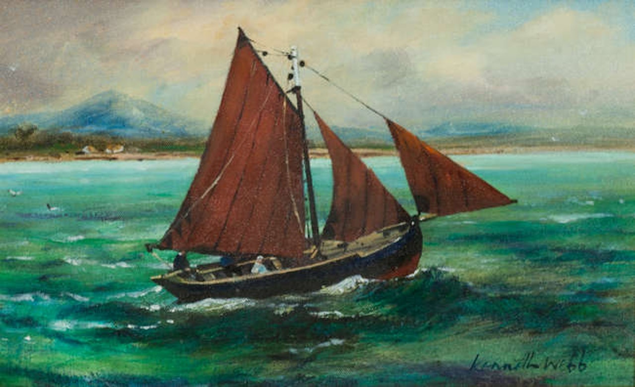Galway Hooker, Cashel Bay by Kenneth Webb