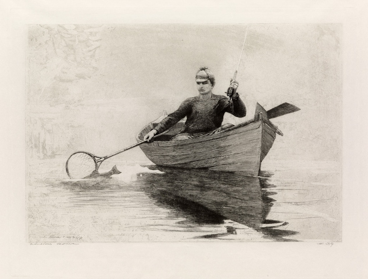 Fly Fishing, Saranac Lake by Winslow Homer