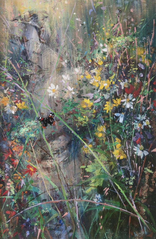 Sighle Na Gig with Wild Flowers by Kenneth Webb