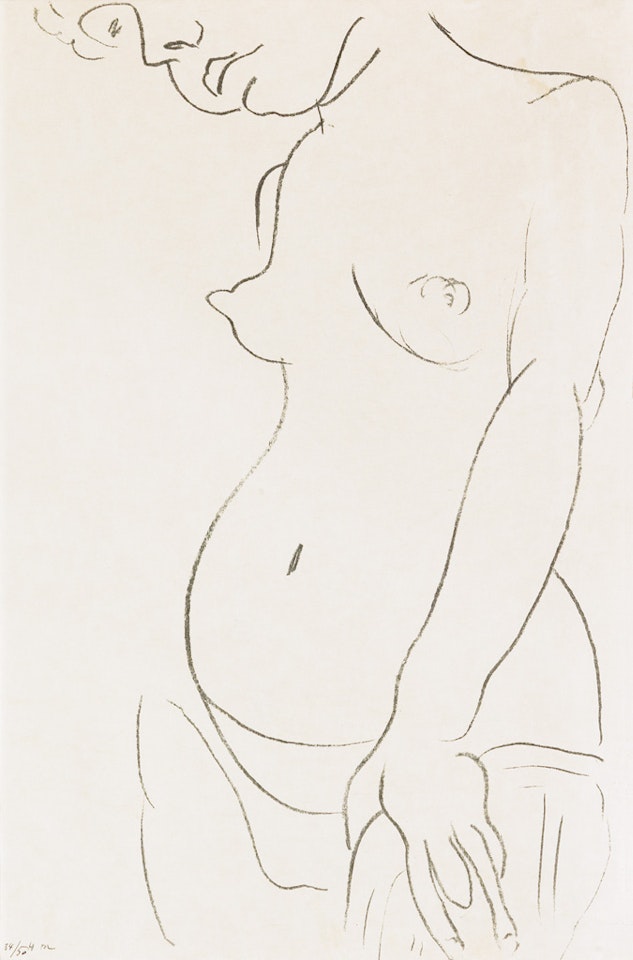 Nu de trois-quarts, une partie de la tête coupée by Henri Matisse