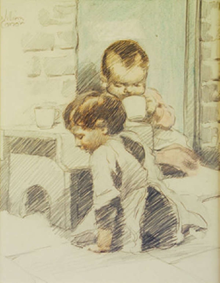 Children in a Doorway by William Conor